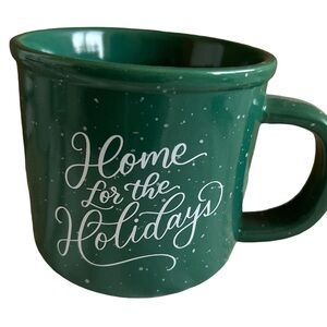 Home For The Holidays 16 Oz Green Stoneware Christmas Mug
